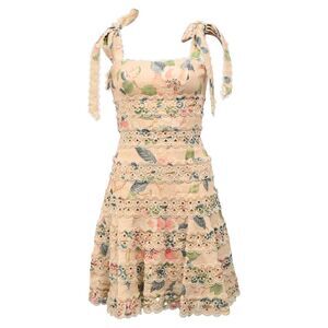 Zimmerman Kirra Broderie Anglaise Mini Dress In Floral Print Linen